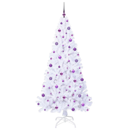 vidaXL Künstlicher Weihnachtsbaum Weiß 210 cm PVC und Stahl
