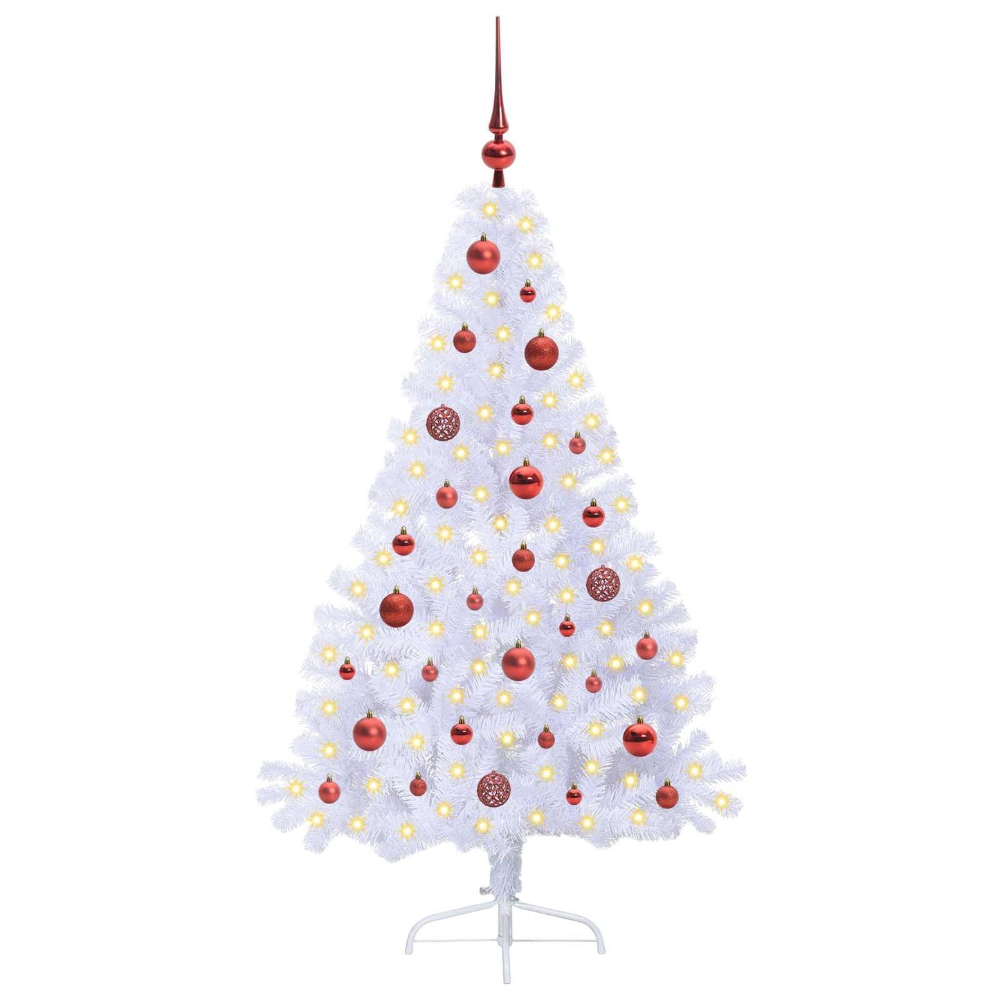 vidaXL Künstlicher Weihnachtsbaum Weiß 150 cm PVC und Stahl