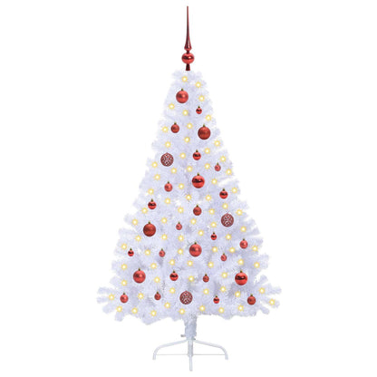 vidaXL Künstlicher Weihnachtsbaum Weiß 150 cm PVC und Stahl