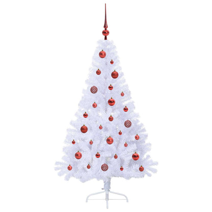 vidaXL Künstlicher Weihnachtsbaum Weiß 150 cm PVC und Stahl