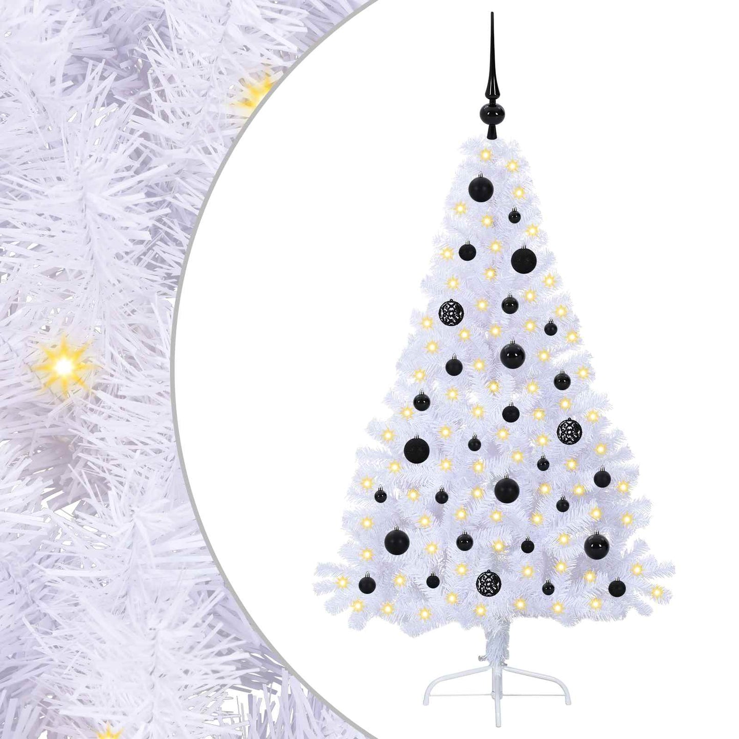 vidaXL Künstlicher Weihnachtsbaum Weiß 150 cm PVC und Stahl