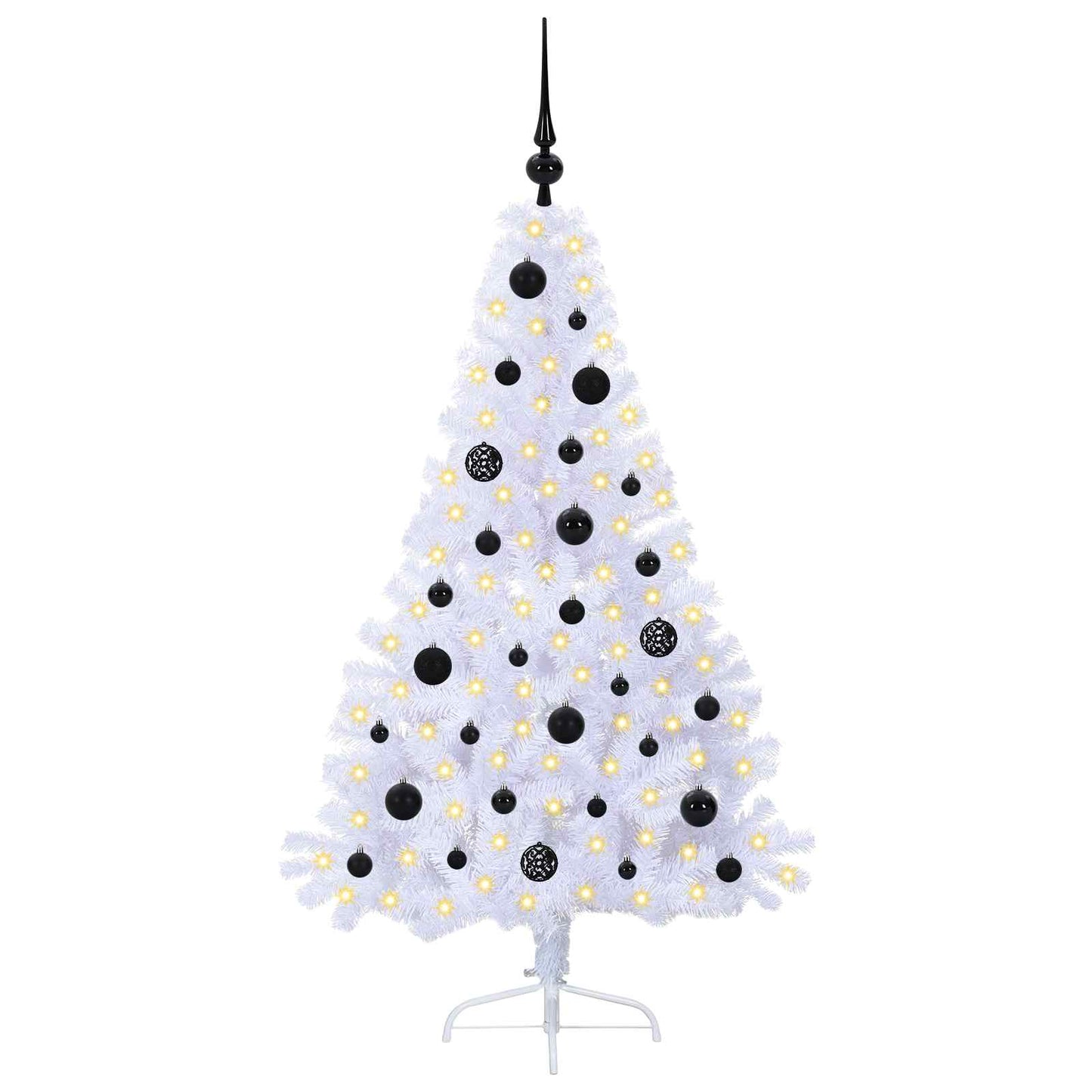 vidaXL Künstlicher Weihnachtsbaum Weiß 150 cm PVC und Stahl