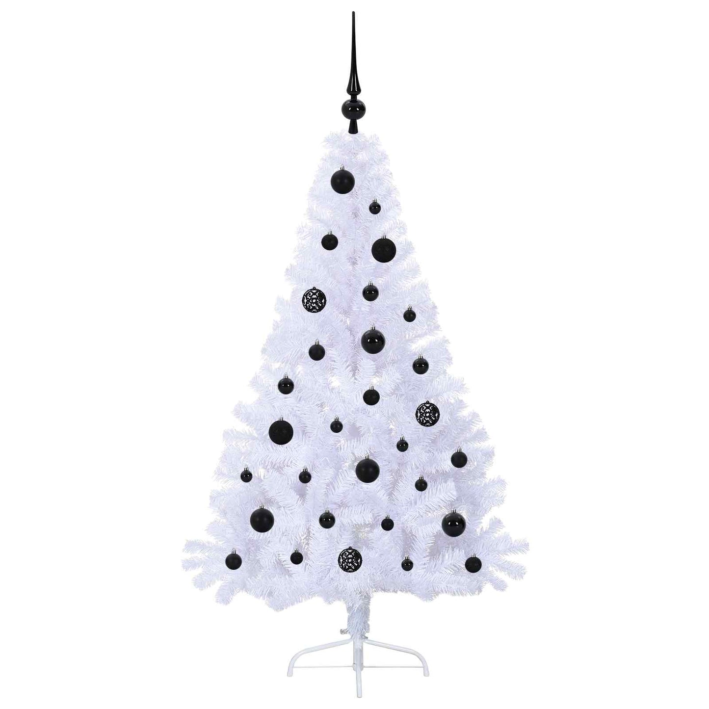 vidaXL Künstlicher Weihnachtsbaum Weiß 150 cm PVC und Stahl