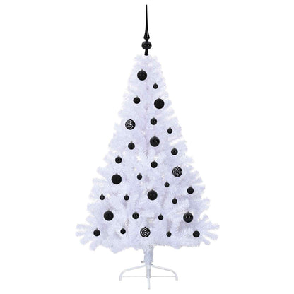 vidaXL Künstlicher Weihnachtsbaum Weiß 150 cm PVC und Stahl