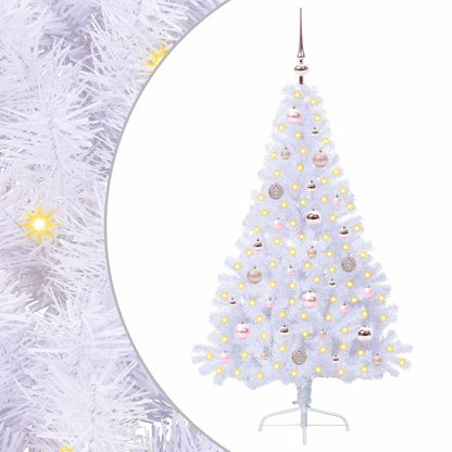 vidaXL Künstlicher Weihnachtsbaum Weiß 150 cm PVC und Stahl