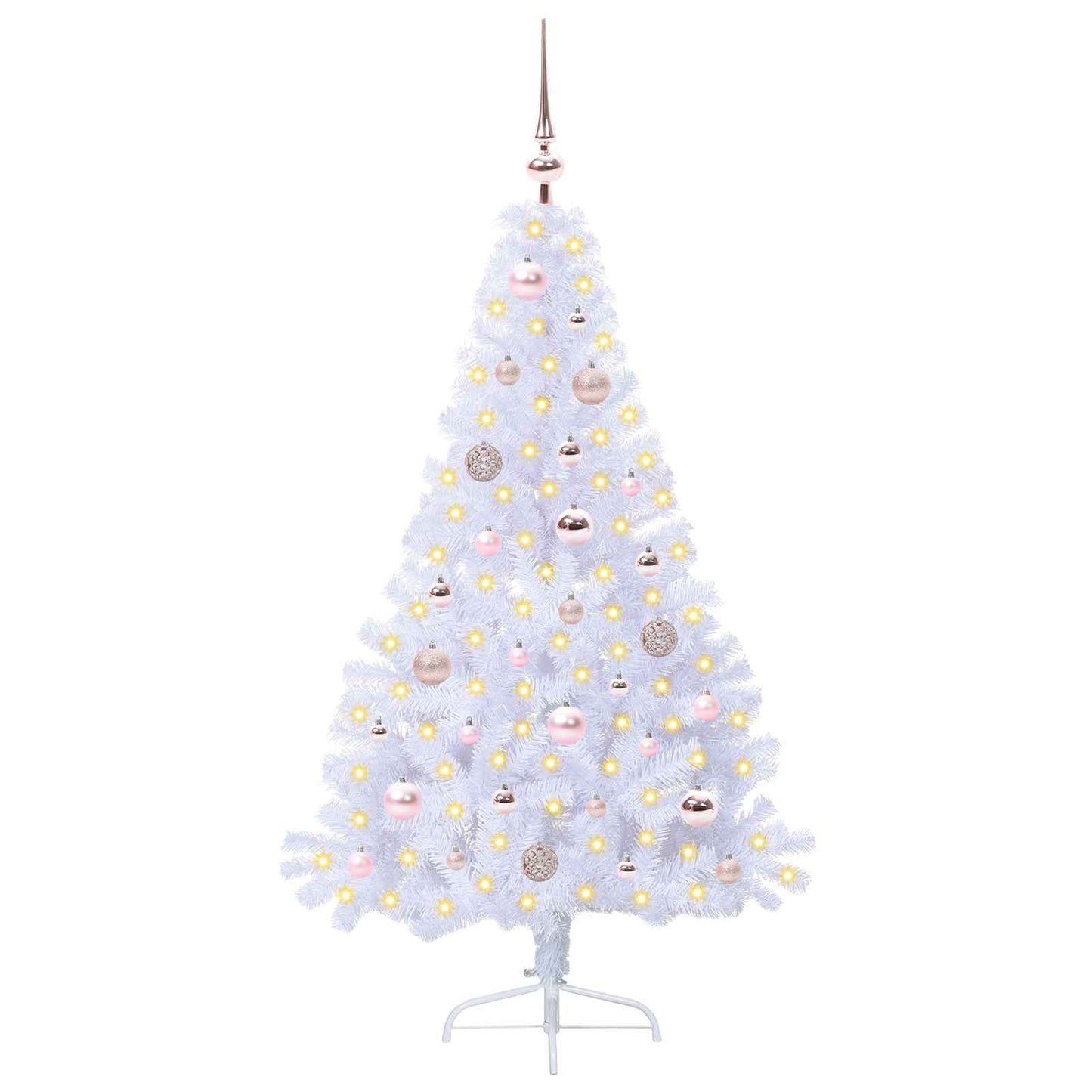 vidaXL Künstlicher Weihnachtsbaum Weiß 150 cm PVC und Stahl