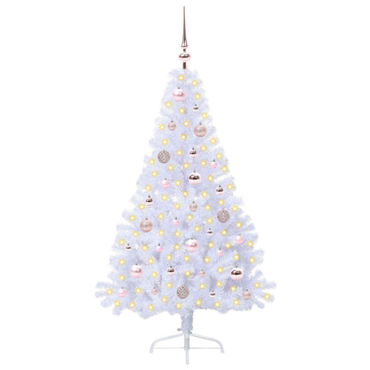 vidaXL Künstlicher Weihnachtsbaum Weiß 150 cm PVC und Stahl