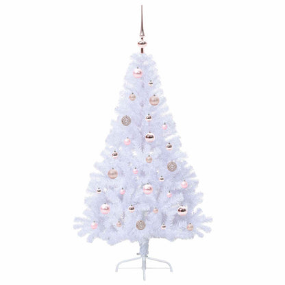 vidaXL Künstlicher Weihnachtsbaum Weiß 150 cm PVC und Stahl