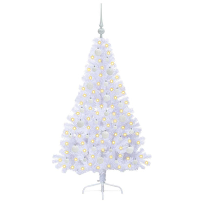 vidaXL Künstlicher Weihnachtsbaum Weiß 150 cm PVC und Stahl