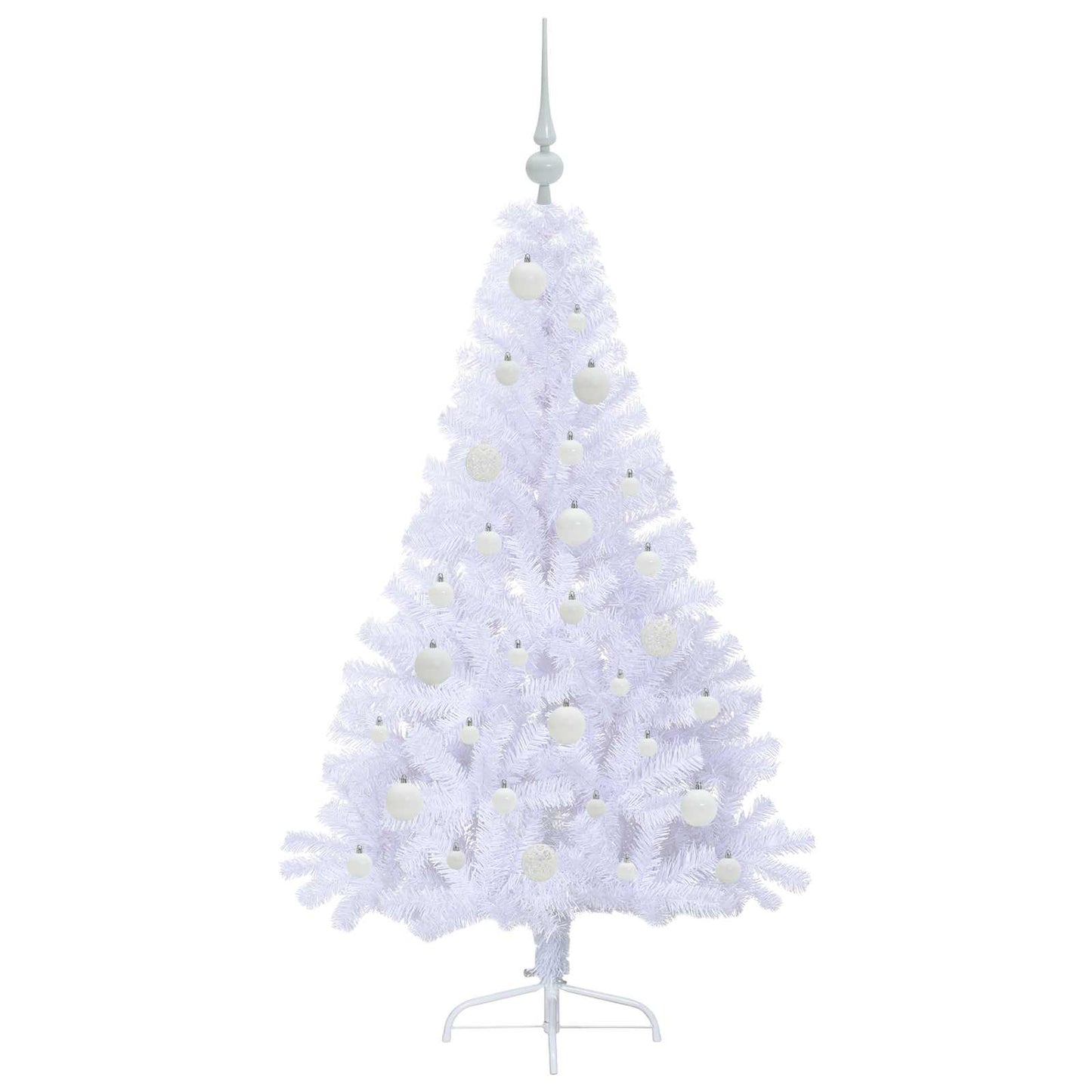 vidaXL Künstlicher Weihnachtsbaum Weiß 150 cm PVC und Stahl