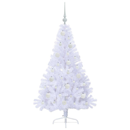 vidaXL Künstlicher Weihnachtsbaum Weiß 150 cm PVC und Stahl