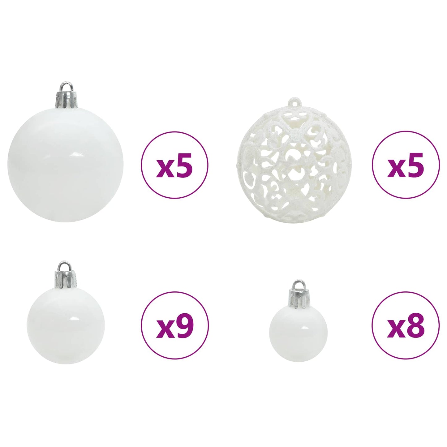 vidaXL Künstlicher Weihnachtsbaum Weiß 150 cm PVC und Stahl