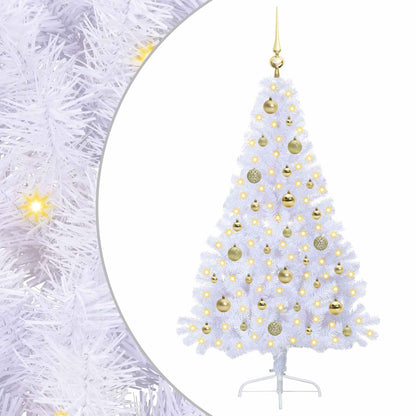vidaXL Künstlicher Weihnachtsbaum Weiß 150 cm PVC und Stahl