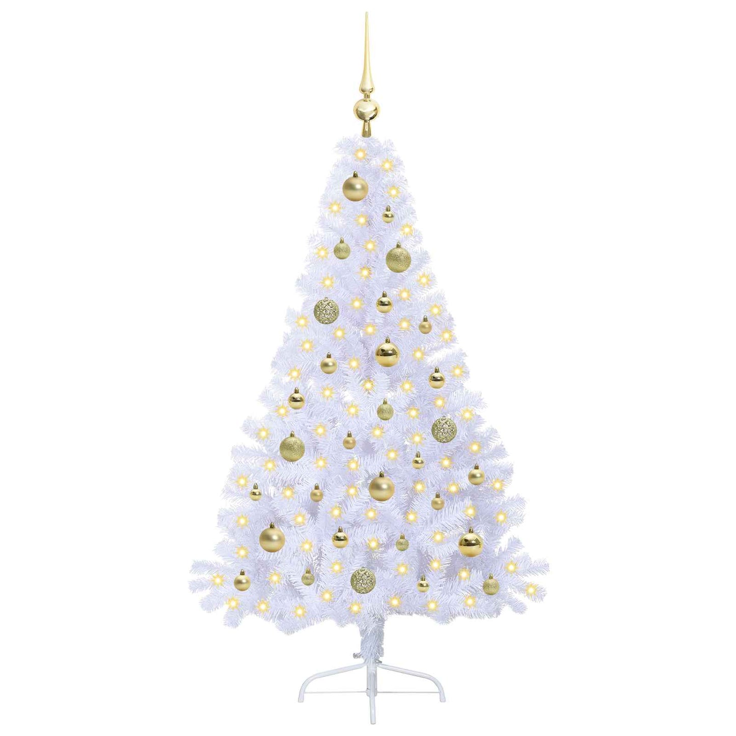 vidaXL Künstlicher Weihnachtsbaum Weiß 150 cm PVC und Stahl