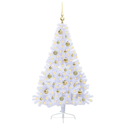 vidaXL Künstlicher Weihnachtsbaum Weiß 150 cm PVC und Stahl