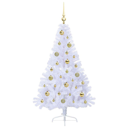 vidaXL Künstlicher Weihnachtsbaum Weiß 150 cm PVC und Stahl