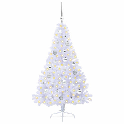 vidaXL Künstlicher Weihnachtsbaum Weiß 150 cm PVC und Stahl