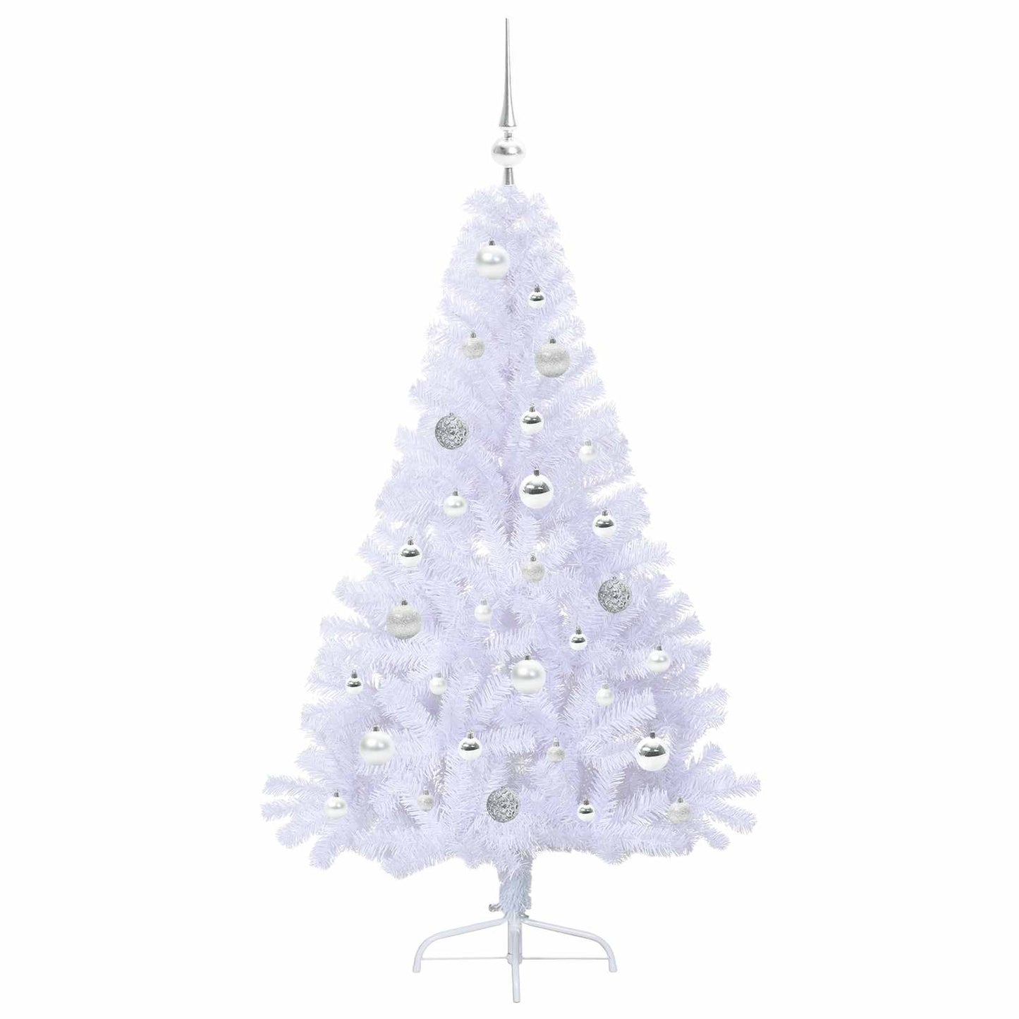 vidaXL Künstlicher Weihnachtsbaum Weiß 150 cm PVC und Stahl
