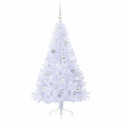 vidaXL Künstlicher Weihnachtsbaum Weiß 150 cm PVC und Stahl