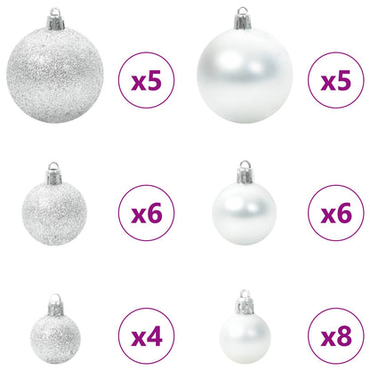vidaXL Künstlicher Weihnachtsbaum Weiß 150 cm PVC und Stahl