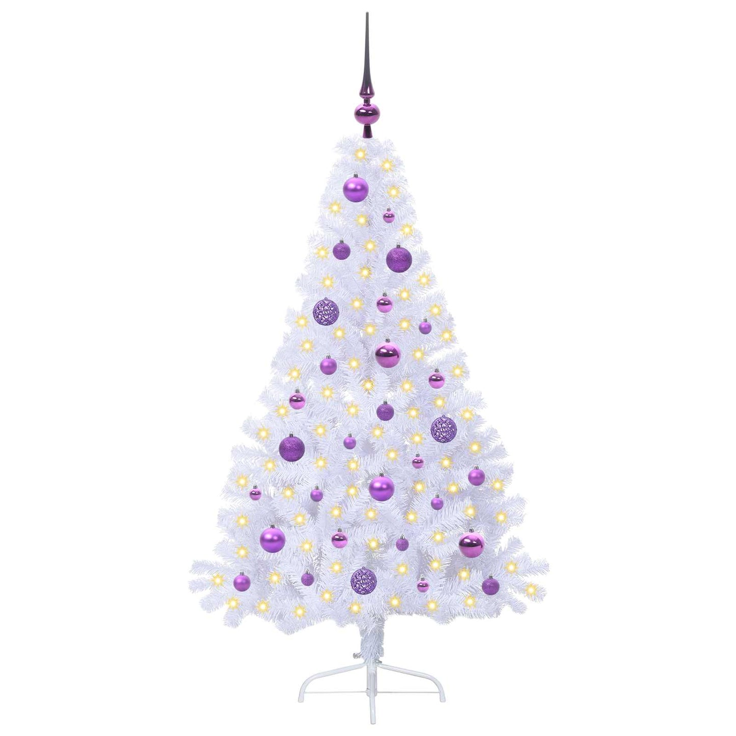 vidaXL Künstlicher Weihnachtsbaum Weiß 150 cm PVC und Stahl