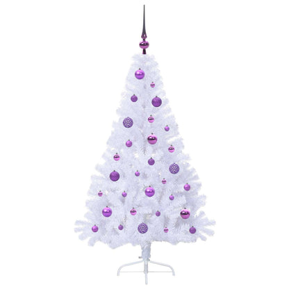 vidaXL Künstlicher Weihnachtsbaum Weiß 150 cm PVC und Stahl