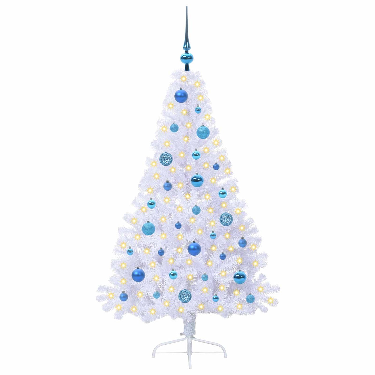 vidaXL Künstlicher Weihnachtsbaum Weiß 150 cm PVC und Stahl