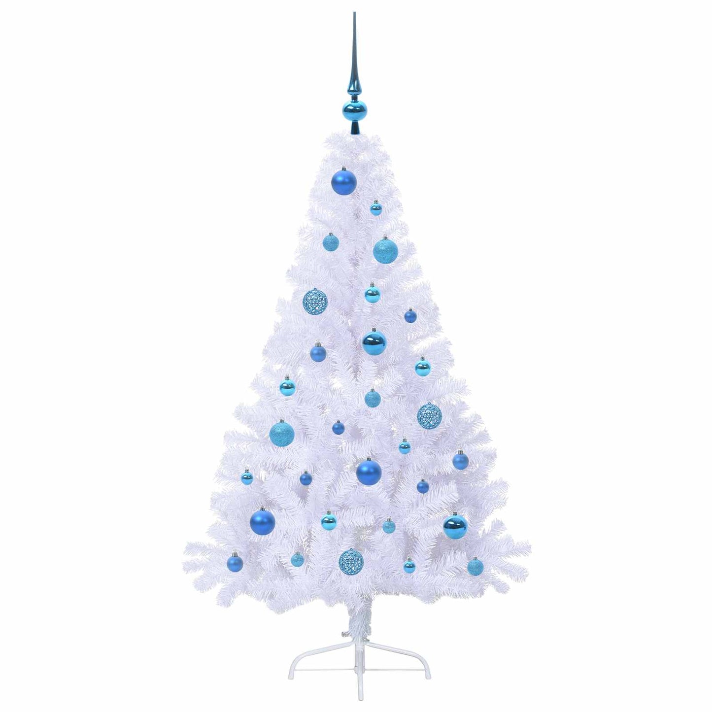 vidaXL Künstlicher Weihnachtsbaum Weiß 150 cm PVC und Stahl