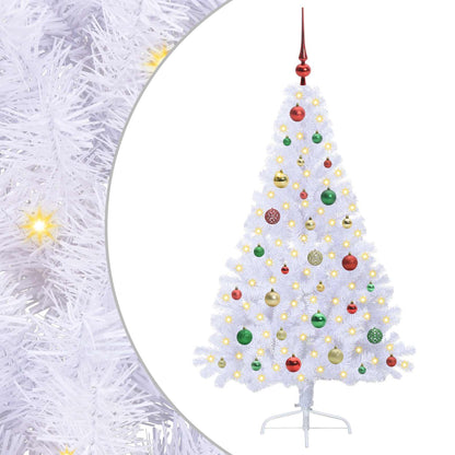 vidaXL Künstlicher Weihnachtsbaum Weiß 150 cm PVC und Stahl