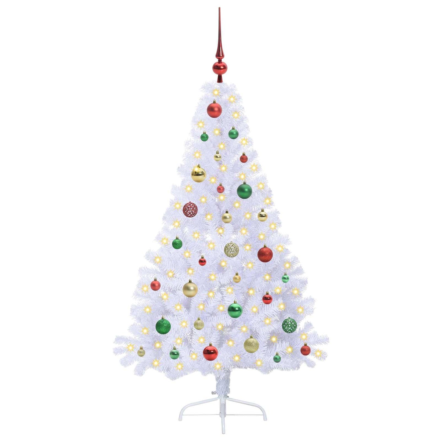vidaXL Künstlicher Weihnachtsbaum Weiß 150 cm PVC und Stahl