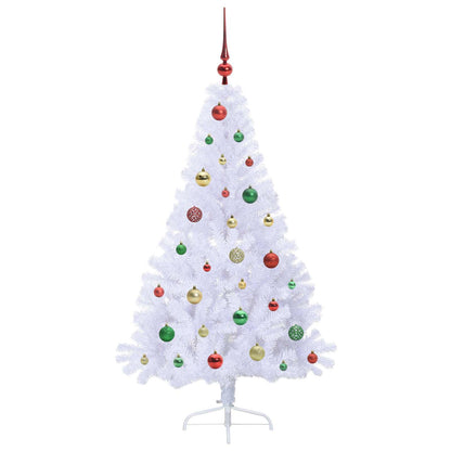 vidaXL Künstlicher Weihnachtsbaum Weiß 150 cm PVC und Stahl