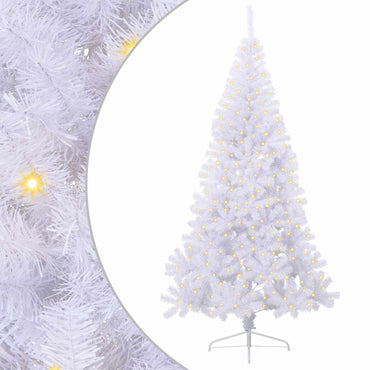 vidaXL Künstlicher Weihnachtsbaum Weiß 240 cm PVC und Stahl
