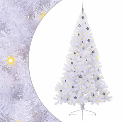 vidaXL Künstlicher Weihnachtsbaum Weiß 240 cm PVC und Stahl