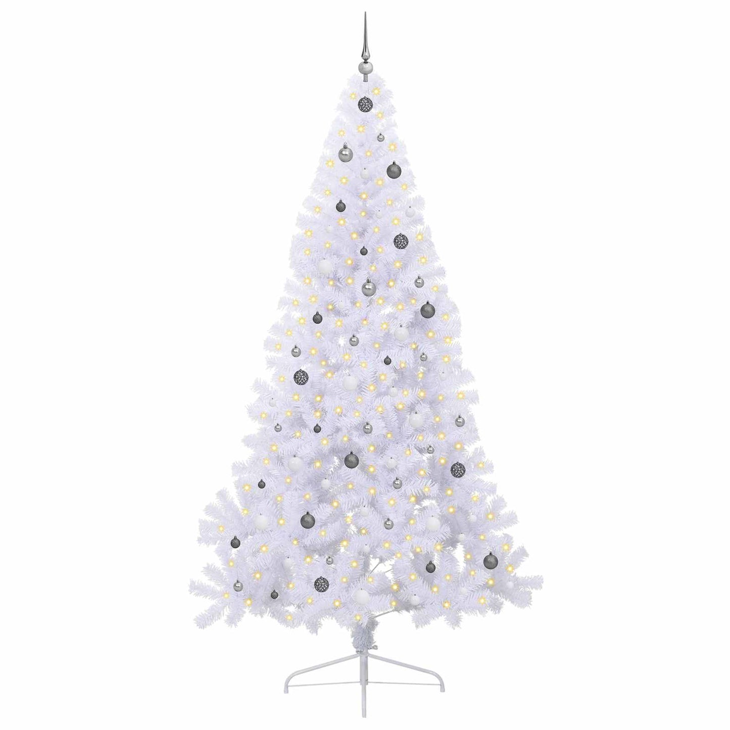 vidaXL Künstlicher Weihnachtsbaum Weiß 240 cm PVC und Stahl
