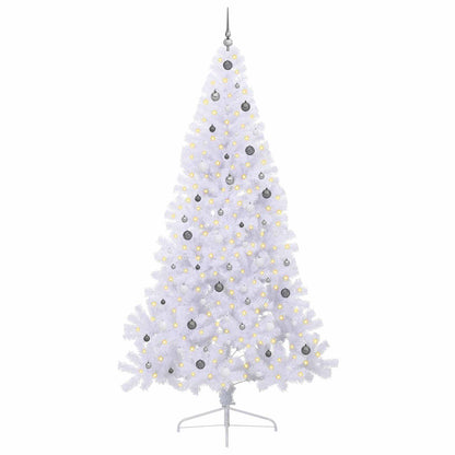 vidaXL Künstlicher Weihnachtsbaum Weiß 240 cm PVC und Stahl