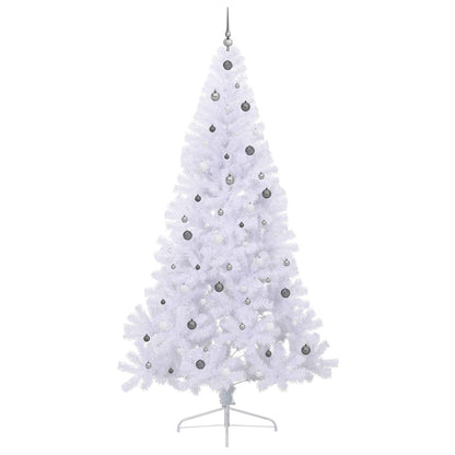 vidaXL Künstlicher Weihnachtsbaum Weiß 240 cm PVC und Stahl