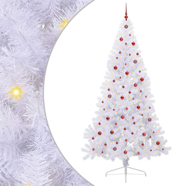 vidaXL Künstlicher Weihnachtsbaum Weiß 240 cm PVC und Stahl