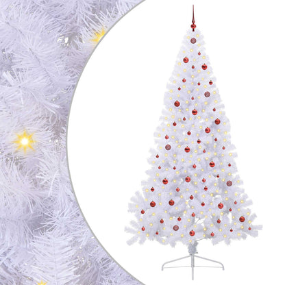 Künstlicher Weihnachtsbaum Weiß 240 cm PVC und Stahl