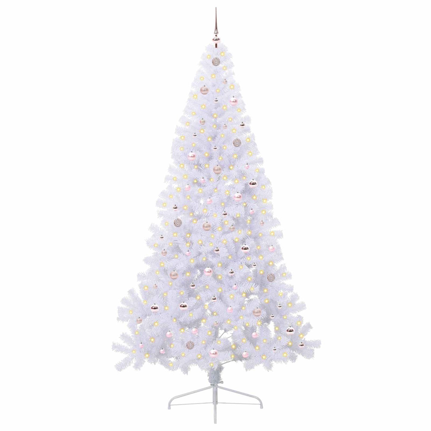 vidaXL Künstlicher Weihnachtsbaum Weiß 240 cm PVC und Stahl