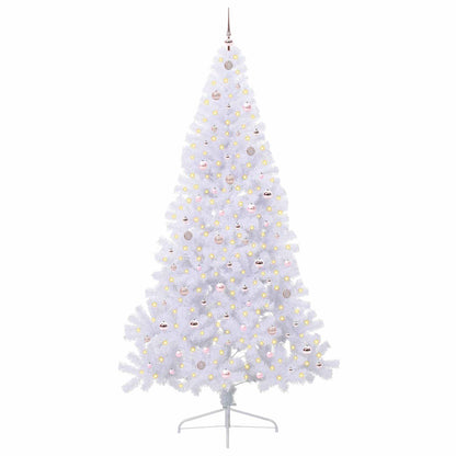 vidaXL Künstlicher Weihnachtsbaum Weiß 240 cm PVC und Stahl