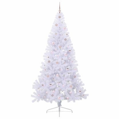vidaXL Künstlicher Weihnachtsbaum Weiß 240 cm PVC und Stahl