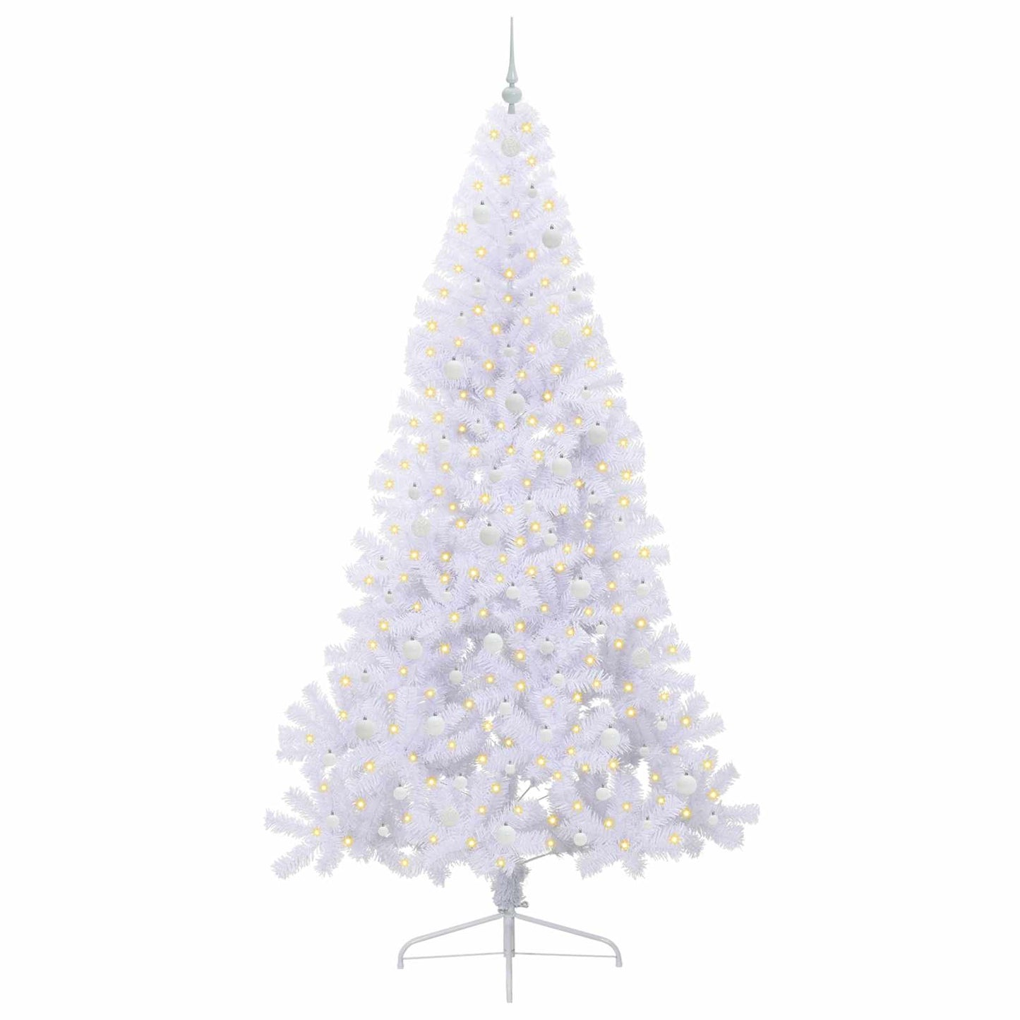 vidaXL Künstlicher Weihnachtsbaum Weiß 240 cm PVC und Stahl