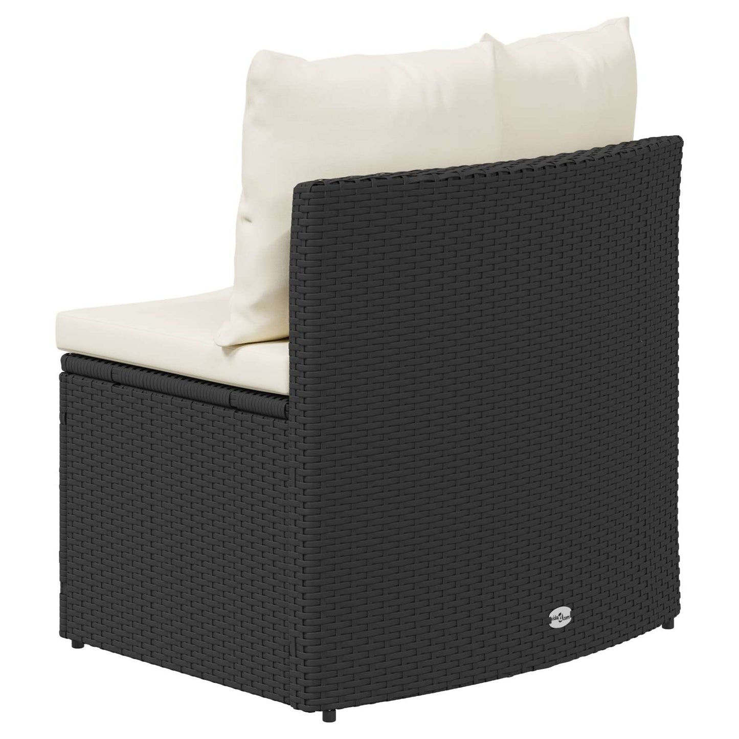 Sofa Set 2 pcs Schwarz Massives Akazienholz und Poly Rattan