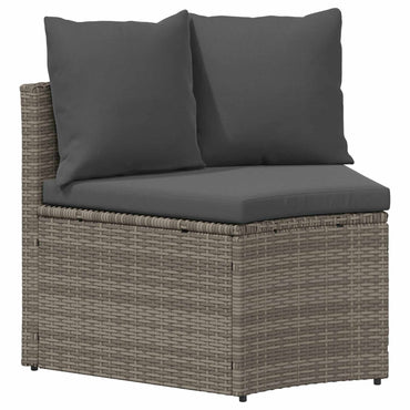 vidaXL Sofa Set 2 pcs Grau Massives Akazienholz und Poly Rattan