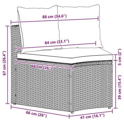 vidaXL Sofa Set 2 pcs Grau Massives Akazienholz und Poly Rattan