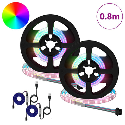 LED Streifen 2 pcs Schwarz und Transparent 400 mm