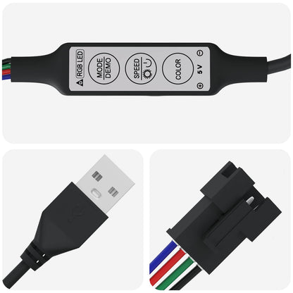 LED Streifen 2 pcs Schwarz und Transparent 4700 mm