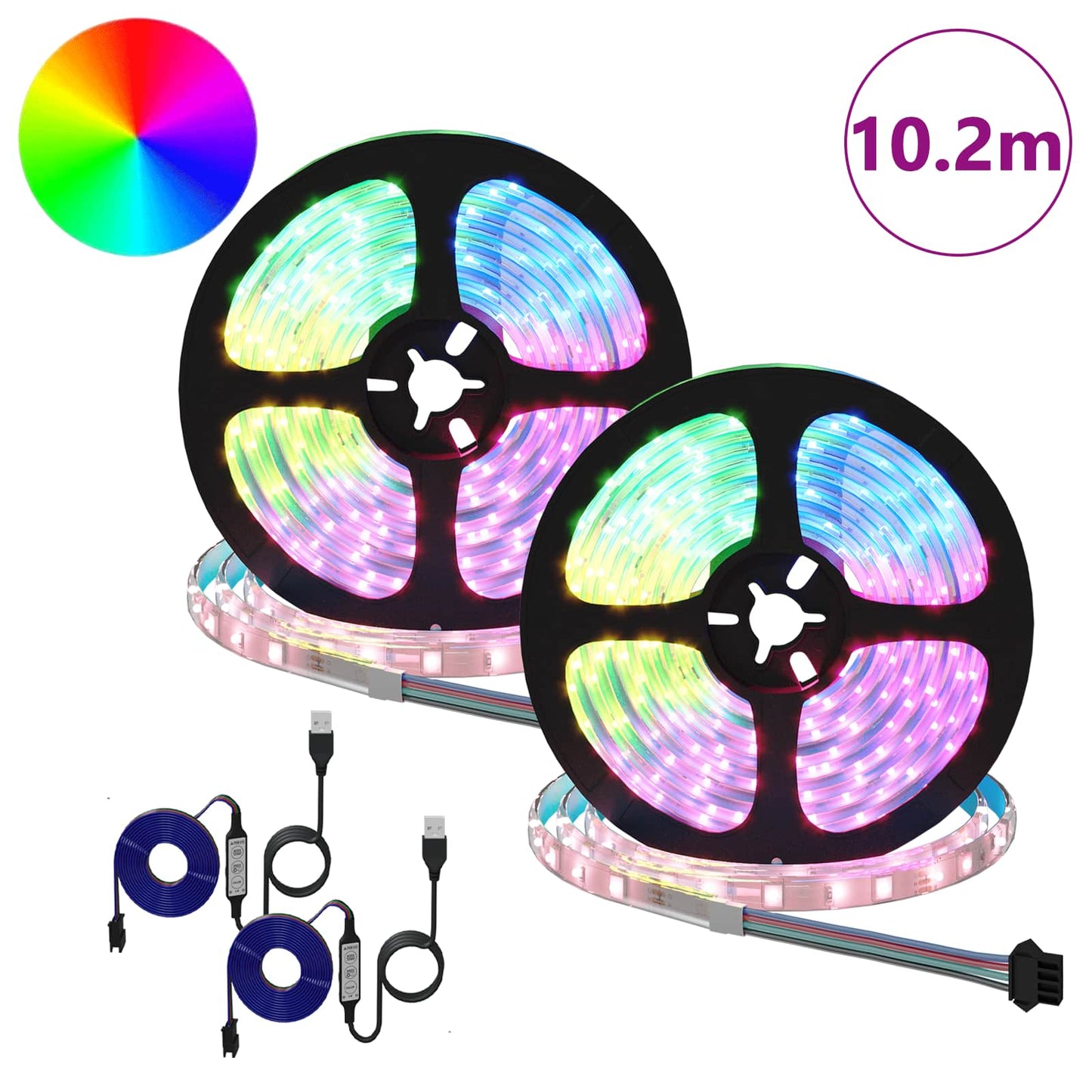 LED Streifen 2 pcs Schwarz und Transparent 5100 mm