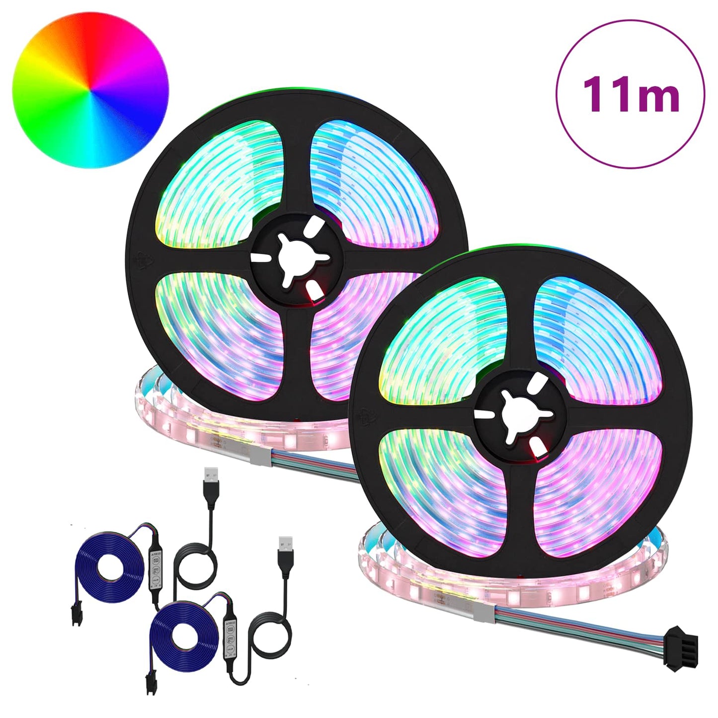 LED Streifen 2 pcs Schwarz und Transparent 5500 mm