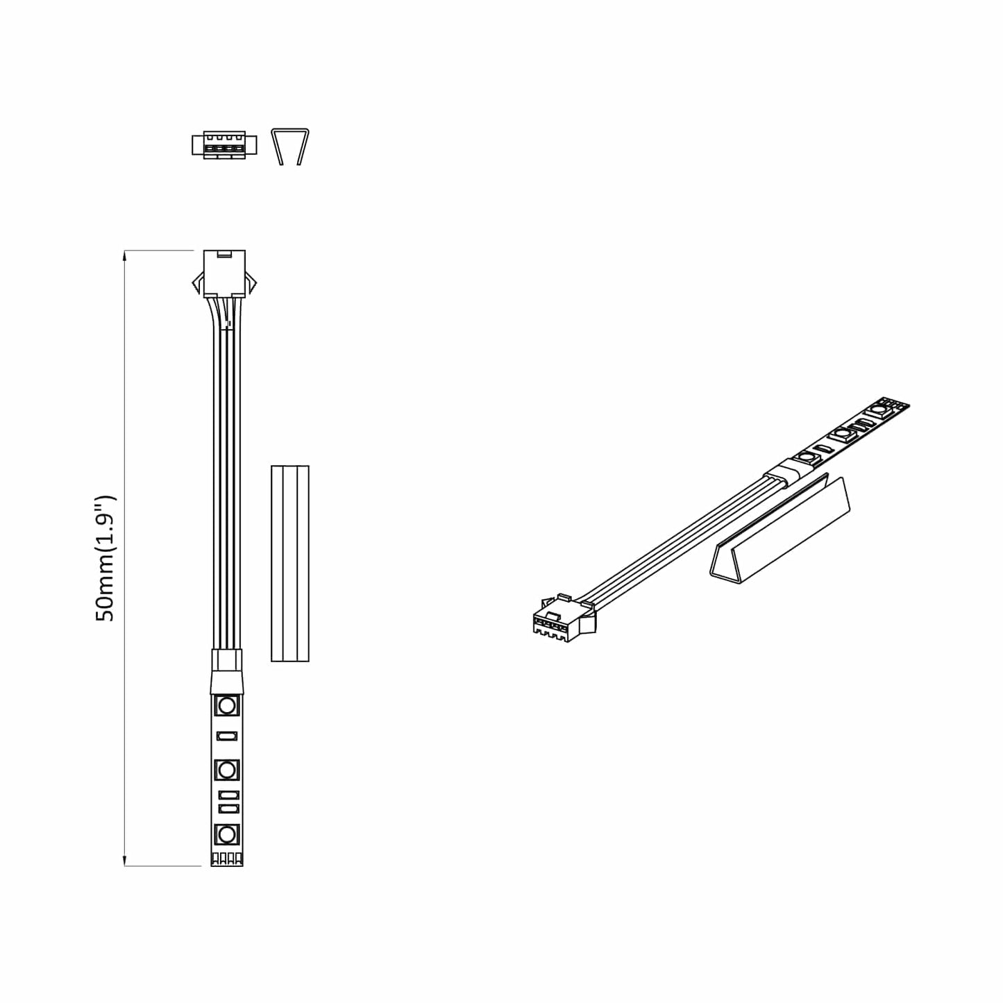 LED Streifen 2 pcs Schwarz und Mehrfarbig 1745 mm